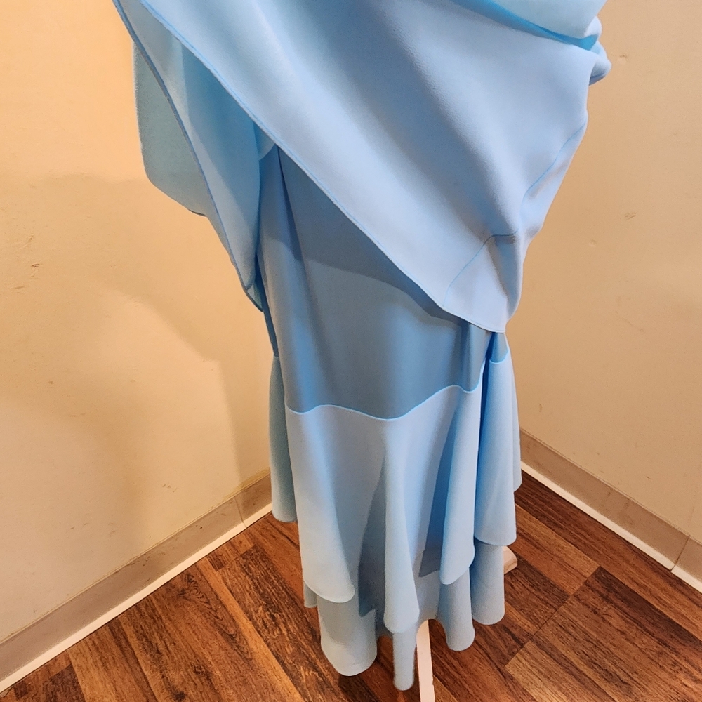 CATTIVA Elegant Layered Blue Sleeveless Midi  Dress Size 12 - Picture 5 of 11